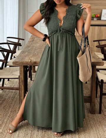 Rochie maxi Shein Curve+, verde