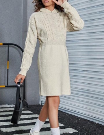 Rochie tricotată Shein, bej