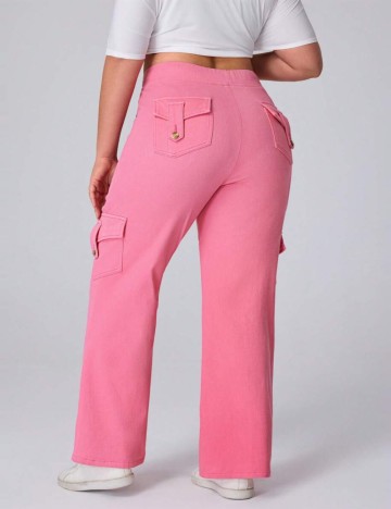 Pantaloni Shein Curve+, roz