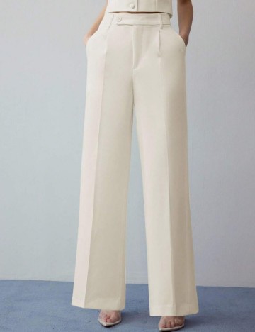 Pantaloni Shein MOTF, crem