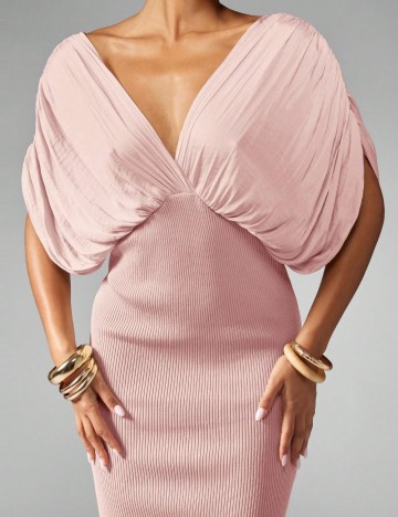 Rochie maxi Shein Missguided, roz prafuit