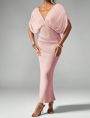 Rochie maxi Shein Missguided, roz prafuit