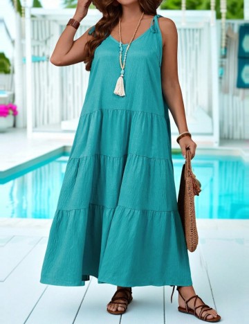 Rochie maxi Shein Curve+ Emery Rose, albastru