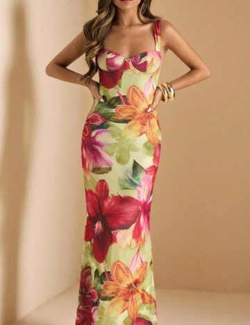 Rochie maxi Shein, mix culori