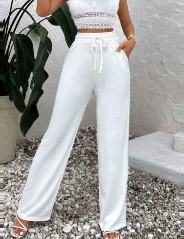 Pantaloni Shein, alb