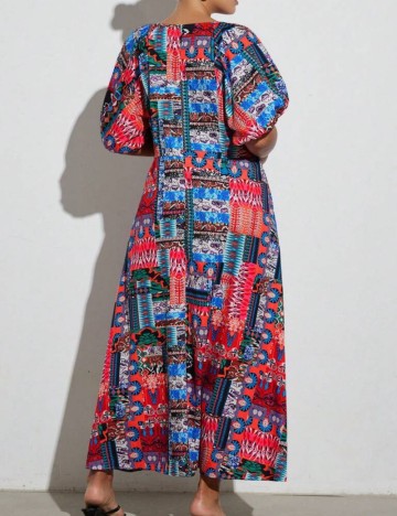 Rochie maxi Shein Curve+, mix culori