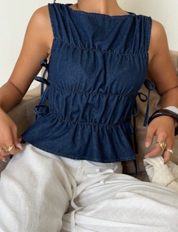 Top Shein, albastru