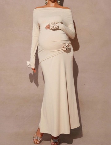 Rochie maxi Shein, crem