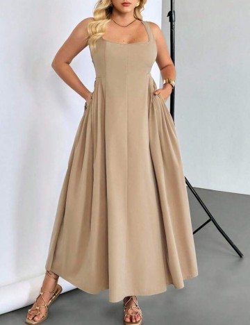 Rochie maxi Shein Curve+, bej