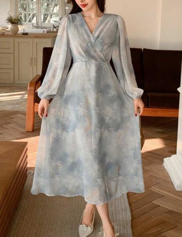 Rochie midi DAZY / LESS by SHEIN, albastru