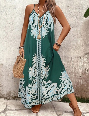 Rochie maxi Shein Curve+, mix culori