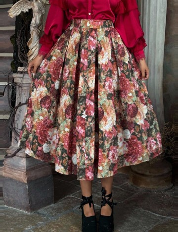 Fustă midi Shein Curve+, mix culori