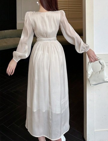 Rochie midi DAZY / LESS by SHEIN, bej