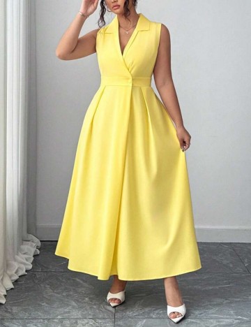 Rochie maxi Shein Curve+, galben