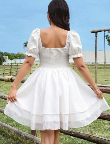 Rochie mini Shein Curve+, alb