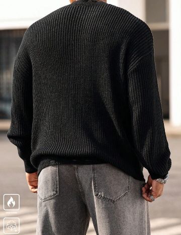 Pulover Shein MANFINITY, negru