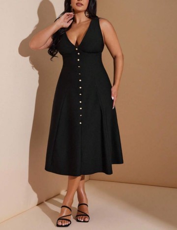 Rochie midi Shein Curve+, negru