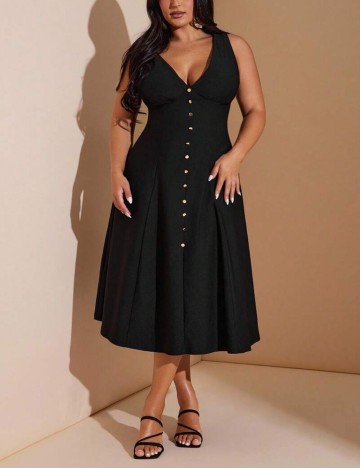 Rochie midi Shein Curve+, negru