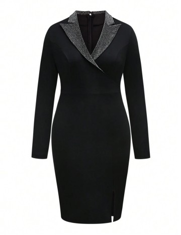 Rochie midi Shein Curve+, negru