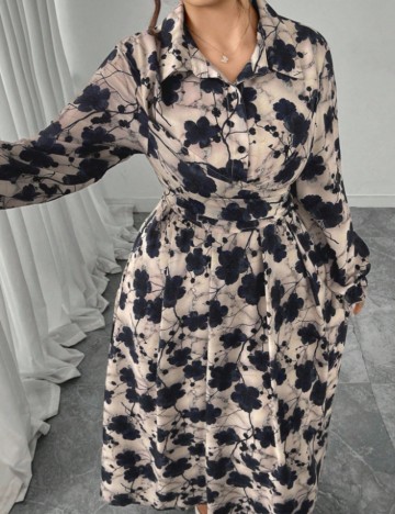 Rochie maxi Shein Curve+, mix culori