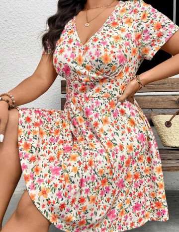 Rochie mini Shein Curve+, mix culori