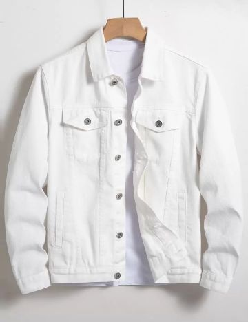 Jachetă De Blugi Shein MANFINITY, alb