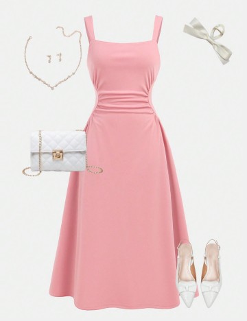 Rochie midi Shein, roz