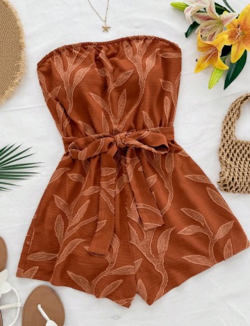 Salopetă scurtă Shein, cărămiziu