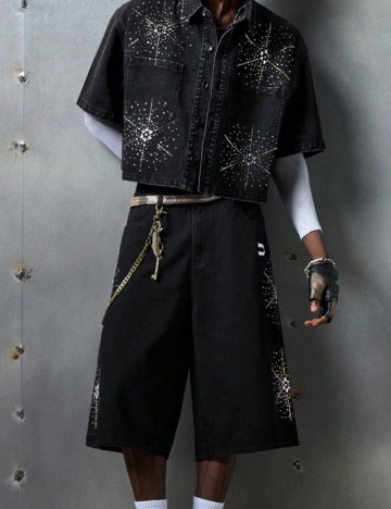 Pantaloni 3/4 Shein, negru