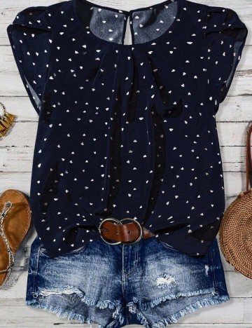 Cămașă cu mânecă scurtă Shein Curve+, negru