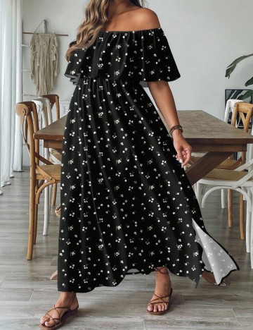 Rochie maxi Shein Curve+, negru