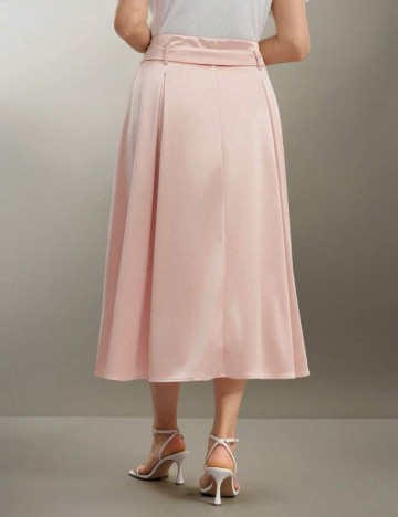 Fustă midi Shein Curve+, roz