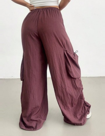 Pantaloni Shein Curve+, maro