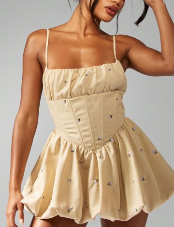 Rochie mini Shein Missguided, bej