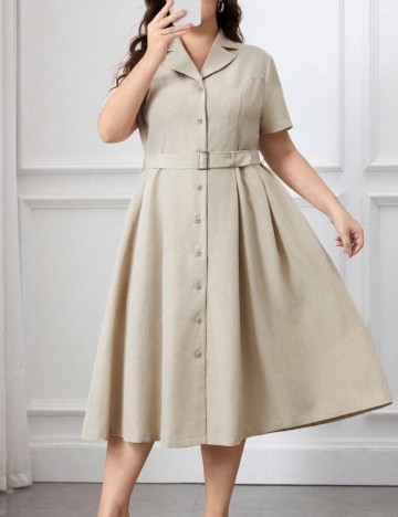 Rochie midi Shein Curve+, bej