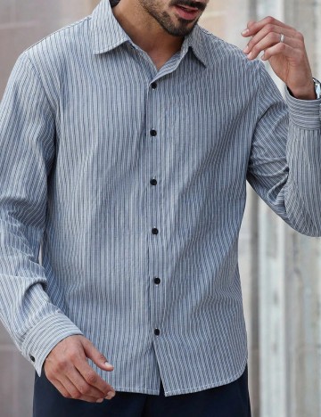 Cămașă Shein MANFINITY, albastru