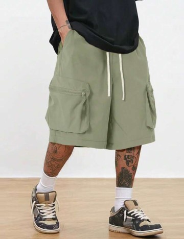 Pantaloni 3/4 Shein, verde