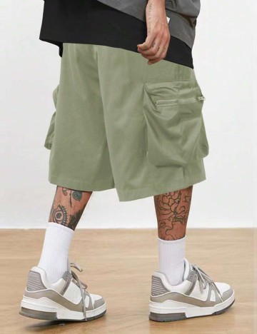 Pantaloni 3/4 Shein, verde