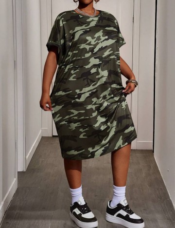 Rochie midi Shein Curve+, mix culori