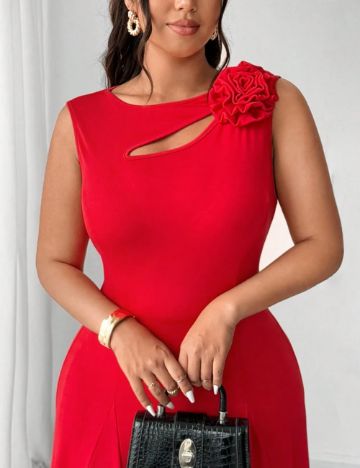 Rochie maxi Shein Curve+, roșu