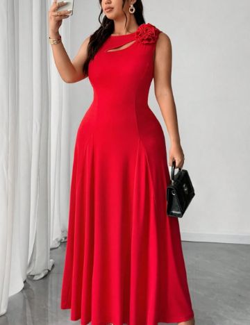 Rochie maxi Shein Curve+, roșu