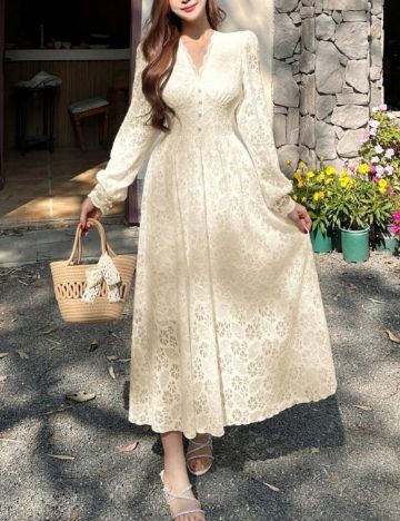 Rochie maxi Shein, crem