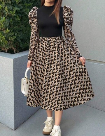 Rochie midi Shein, mix culori