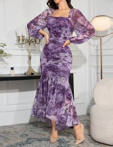 Rochie midi Shein, mix culori