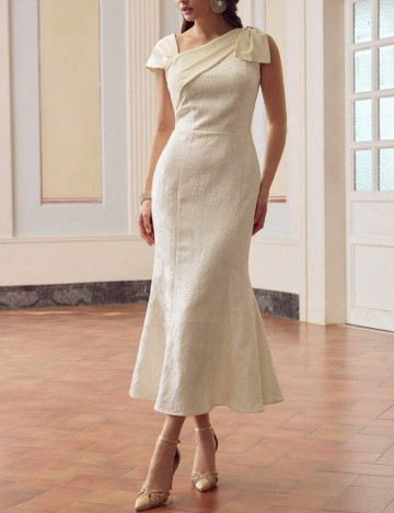 Rochie midi Shein MOTF, crem