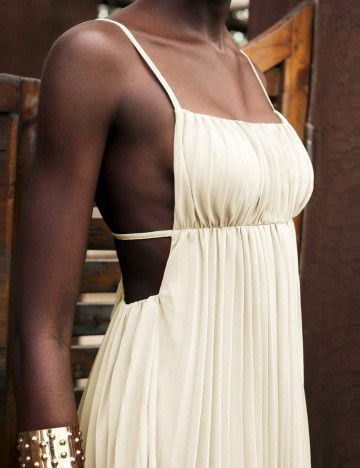 Rochie maxi Shein, crem