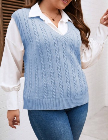 Vestă Shein Curve+, albastru