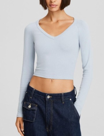 Top Bershka, albastru