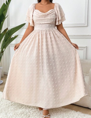 Rochie maxi Shein Curve+, bej