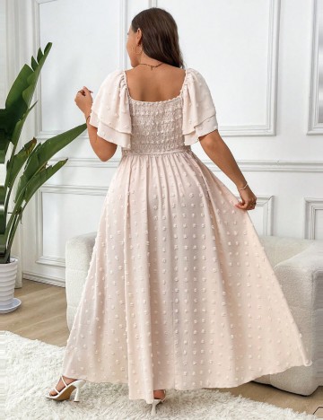 Rochie maxi Shein Curve+, bej